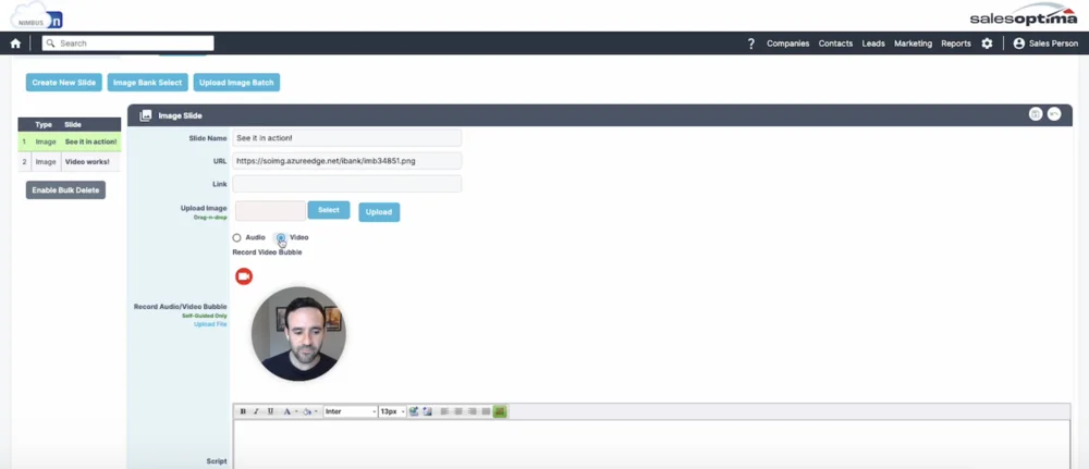 Video Bubble Personalization in Slidecast